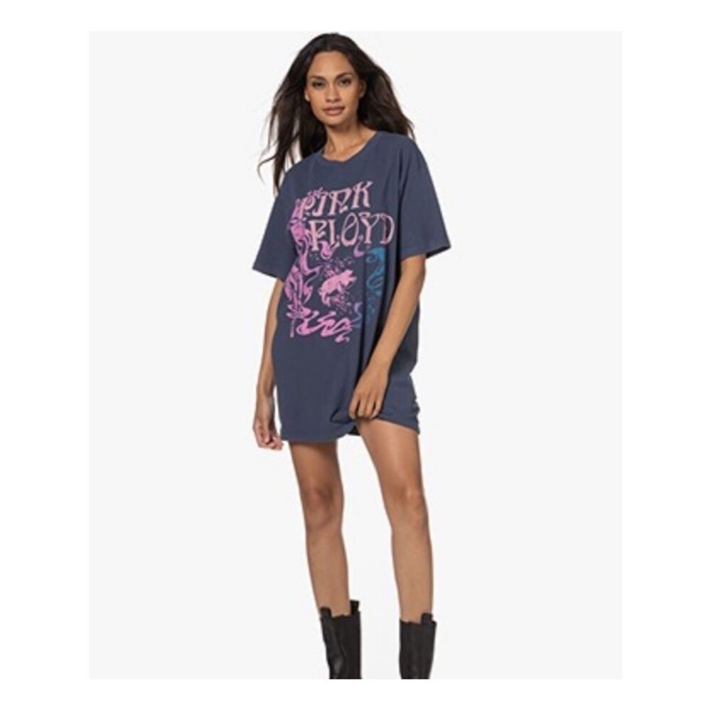 Daydreamer Pink Floyd Tee Dress Oversized Large Blue Band Shirt